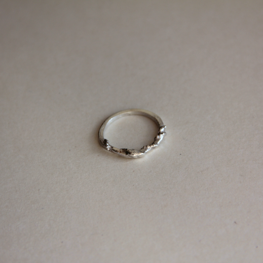 molten silver ring size x