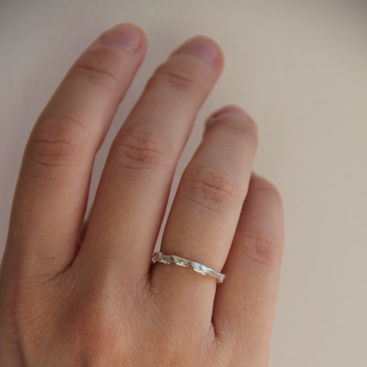 molten silver ring size x