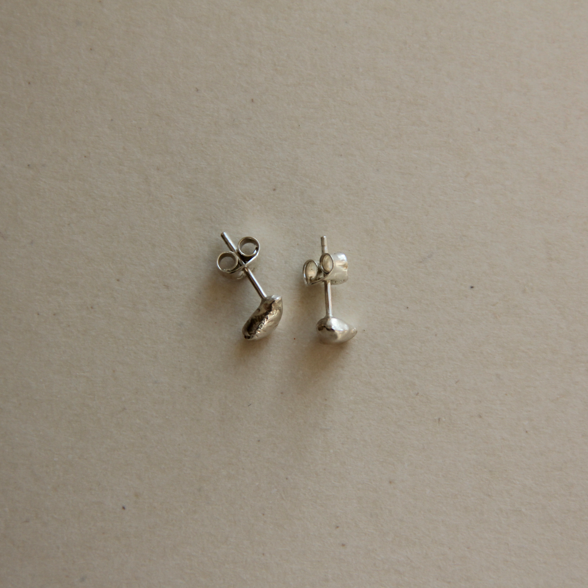 mini molten silver studs