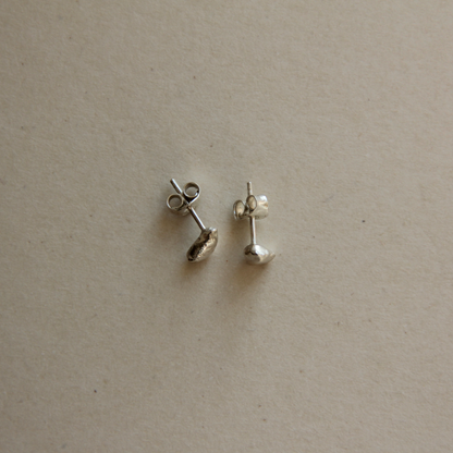 mini molten silver studs