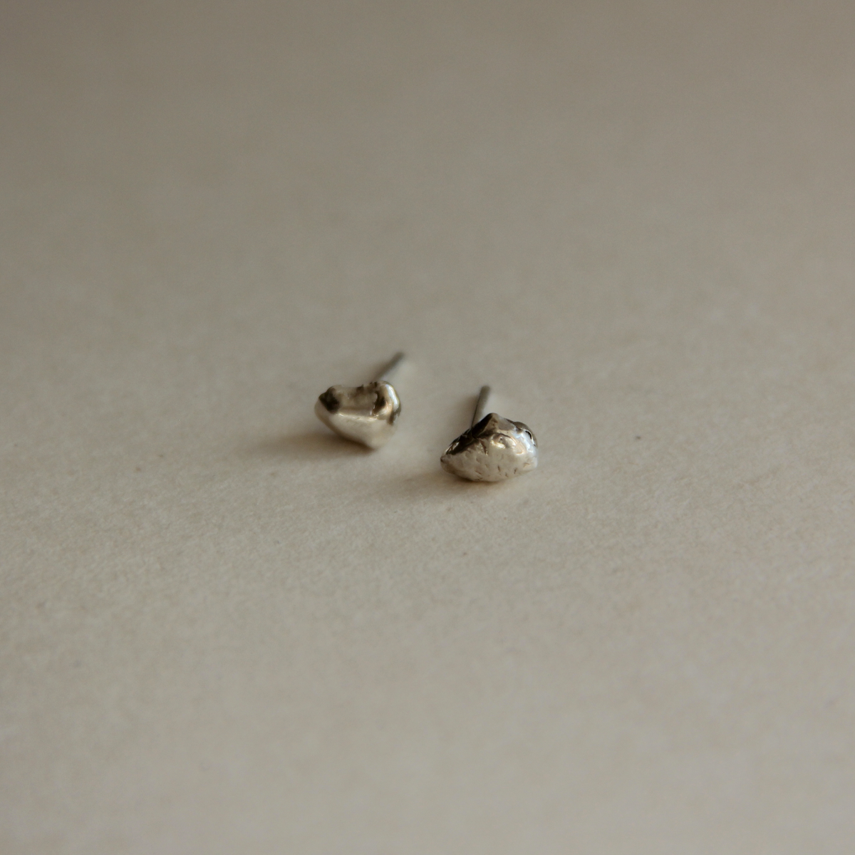 mini molten silver studs