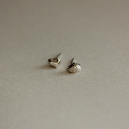 mini molten silver studs